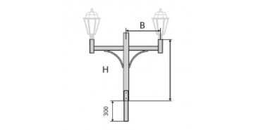 К58-0,5-0,7-1-5 кронштейн двухрожковый