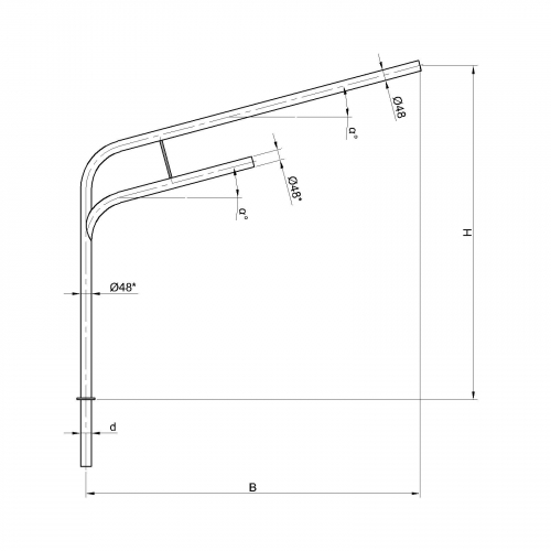 Консольный кронштейн двухрожковый К9-2,5-2,0-1-1